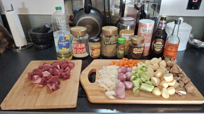 ingredients for beaters beef stew