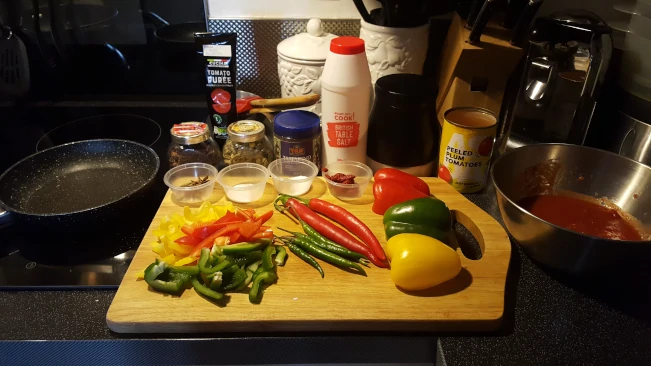 vegetable ingredients prepared for the madras curry ingredients vegetables