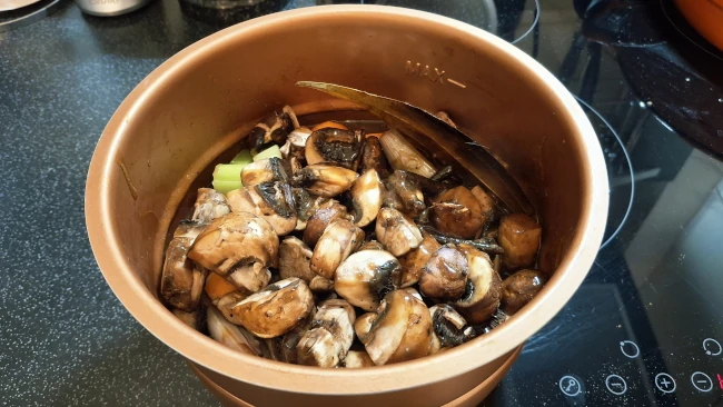 gravy added to pressure cooker pot