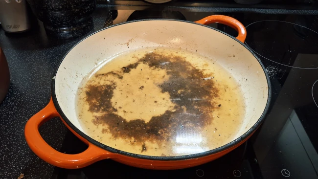 water added to dutch oven