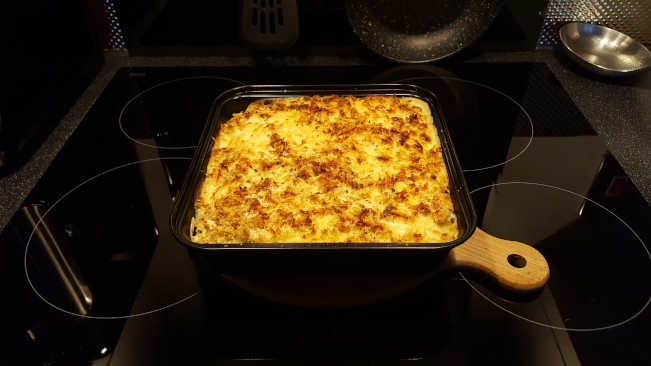 beef & pork pasta bake pasta bake done