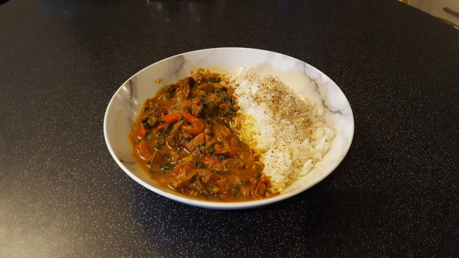 beef spinach curry rice