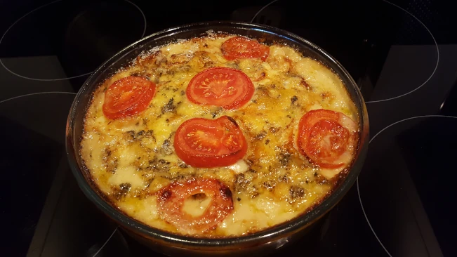 blue cheese macaroni pie freshly baked in the oven blue cheese macaroni pie baked
