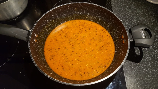 water added for butter chicken water added
