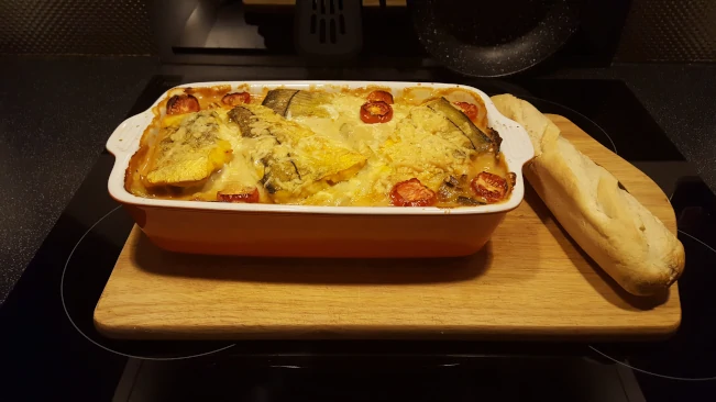 cauli cheese smoked haddock baked
