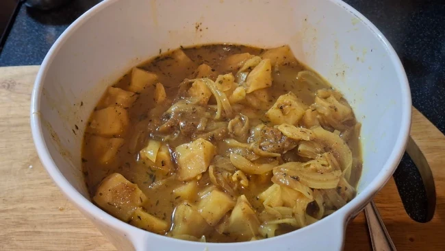 celeriac chunky soup cooked