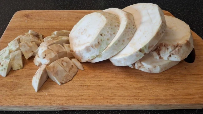 sliced and diced celeriac