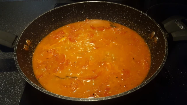 cook uncovered to redice the liquid