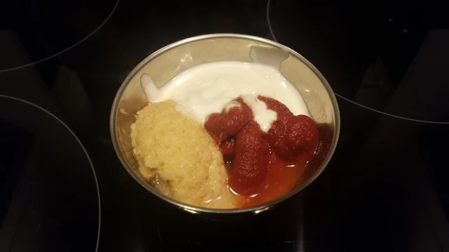 wet ingredients in a dish