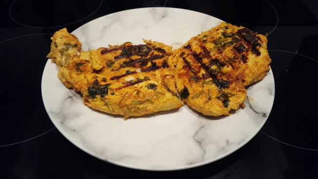 chicken tikka on a plate