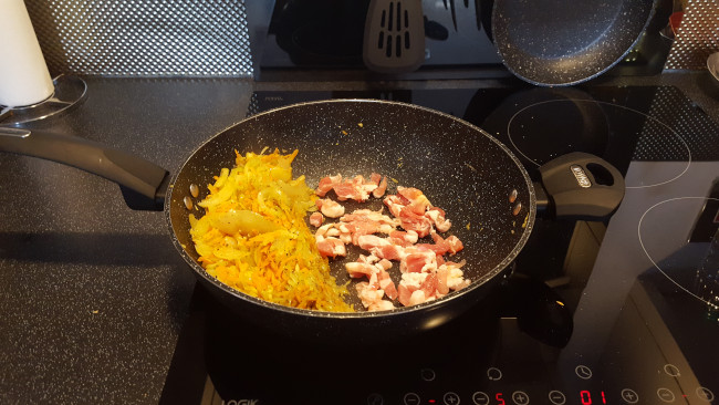 bacon added to veg