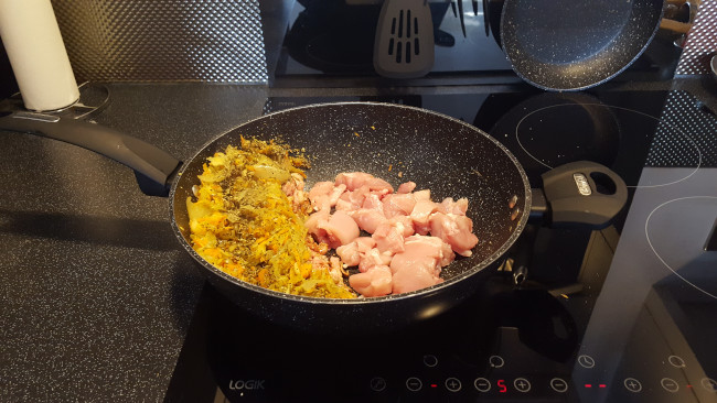 chicken added to veg