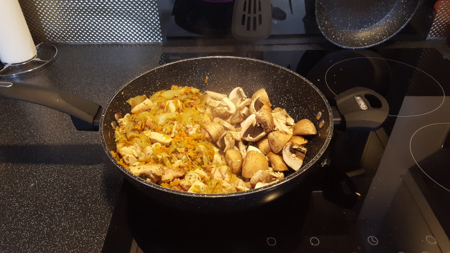 mushrooms added to veg