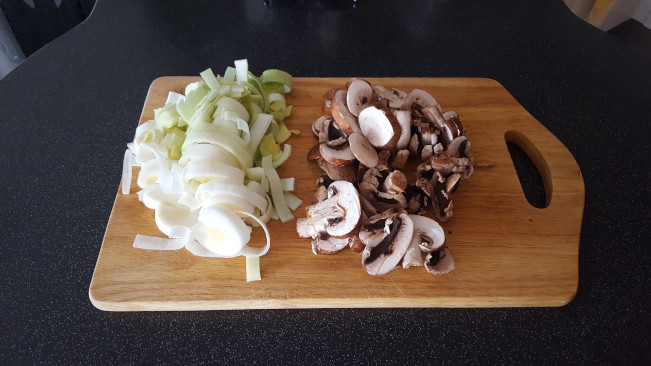 leeks & mushrooms