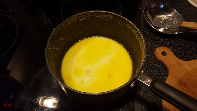 butter and milk melted