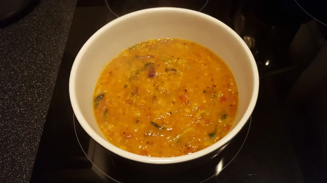 dhal with fried spices in dish dhal with fried spices in dish