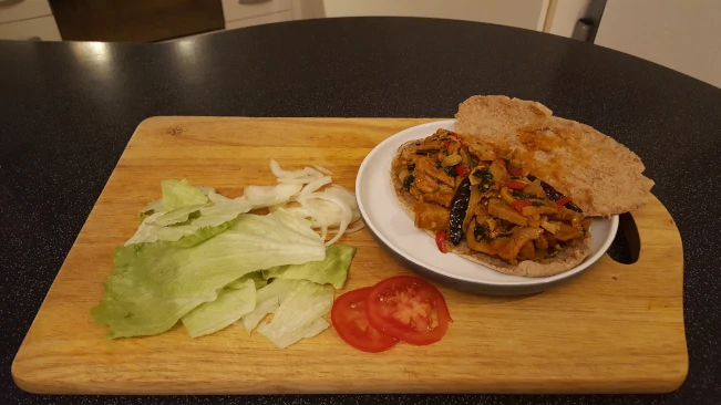 Dodgy Kebab! with salad on the side kebab open with salad