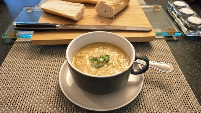 jamaican pumpkin soup served