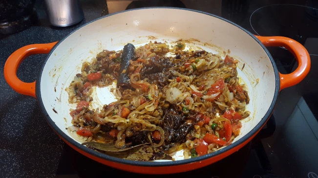 cooked onions and spices