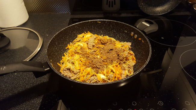lamb veg spices added