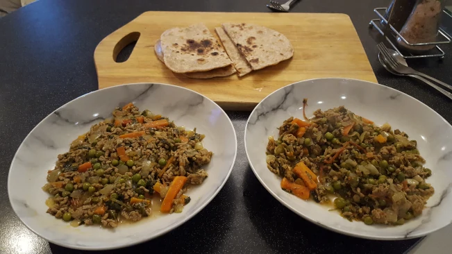 lamb pea mint curry chapati