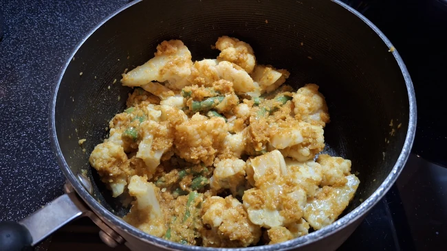 masala paste coated veg