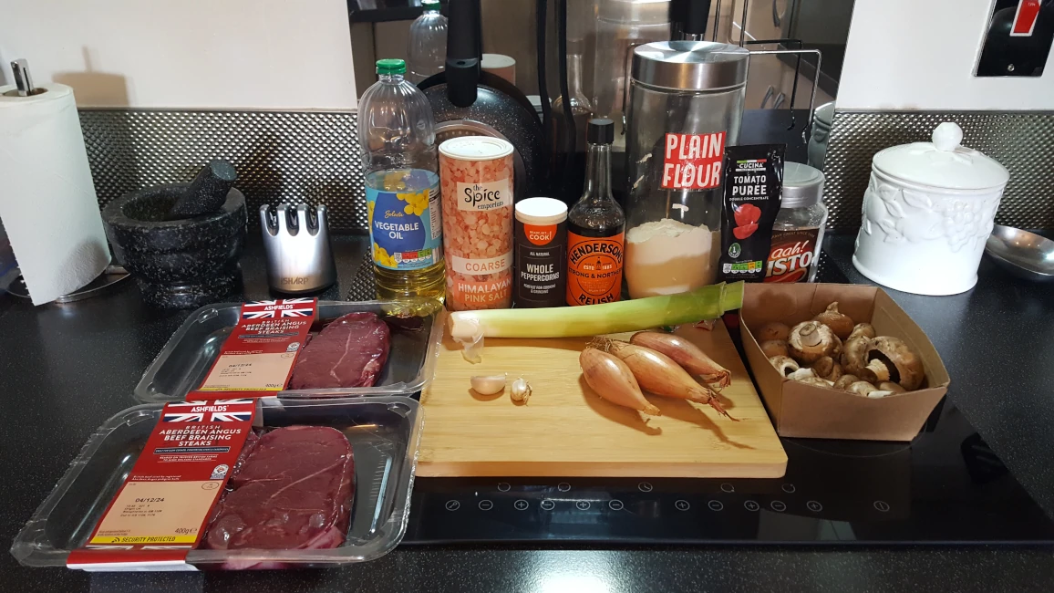 ingredients for Nutty's braised steak ingredients
