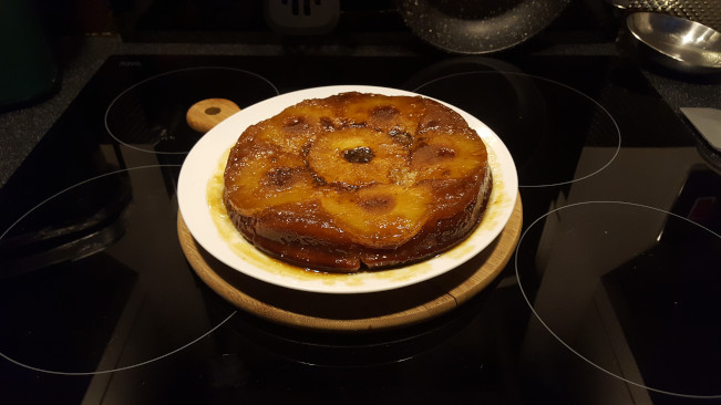 pineapple cake on plate