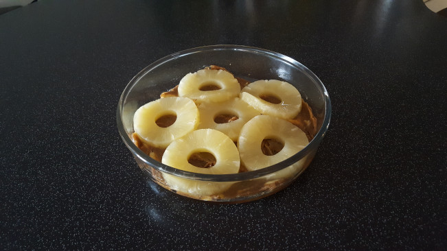 topping and pineapple