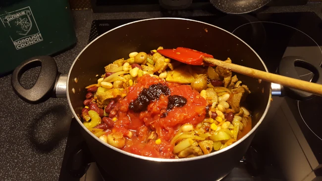 chipotle paste added for pork chilli add chipotle paste