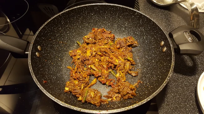 madras paste done madras paste cooking 2
