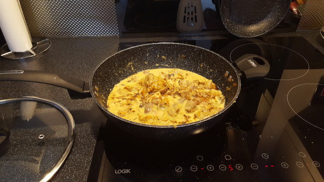 add milk to pan
