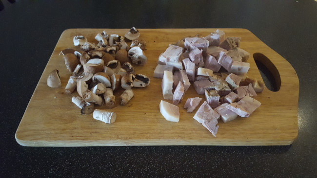 chopped pork mushrooms
