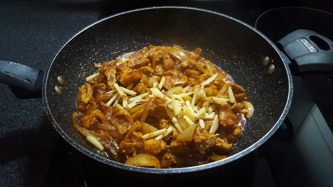 ginger added to pork