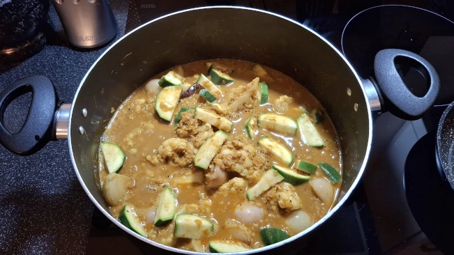 courgette added for sambar courgette added