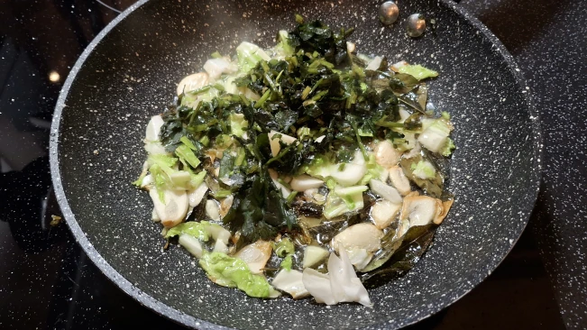 ingredients frying to add to sambar ingredients frying