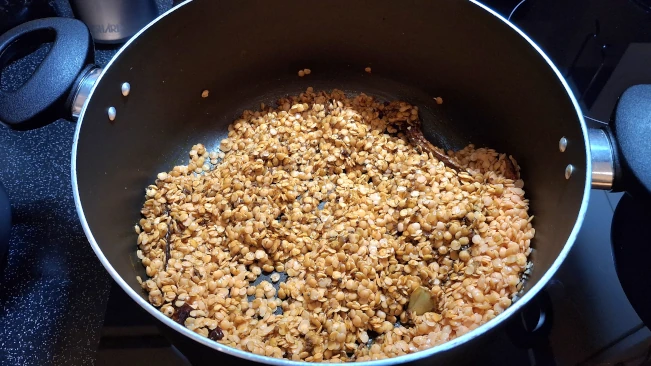 lentils added for sambar lentils added