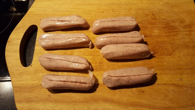 sausage skins slit