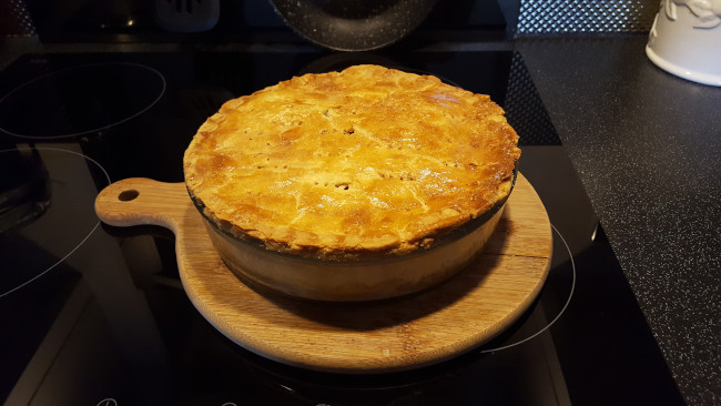 pie on a board
