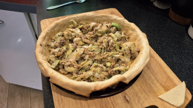 leek and onions added