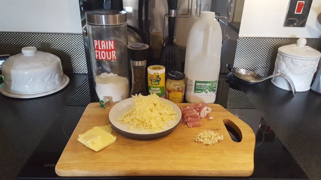 ingredients for smoked haddock bacon bake ingredients