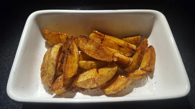 spicy potato wedges side dish spicy potato wedges