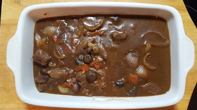 pie filling in a dish
