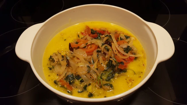 tarka dhal in a serving dish tarka dhal finished
