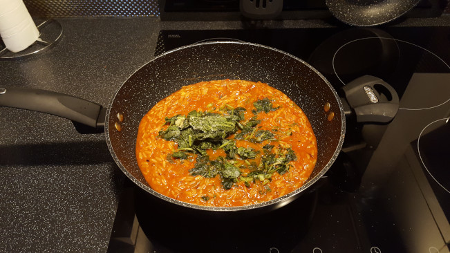 corriander added to rice