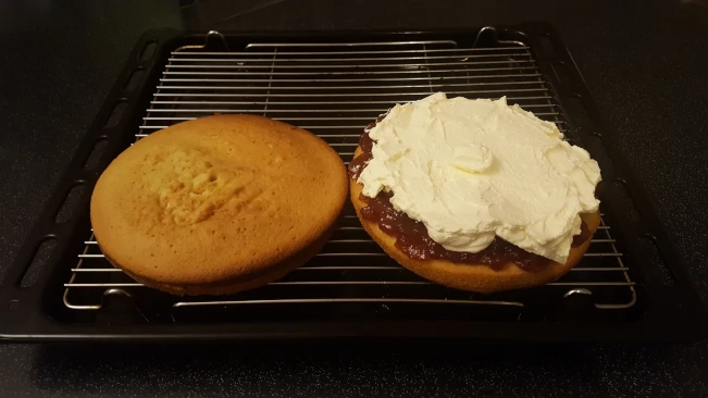 sponge jam and cream