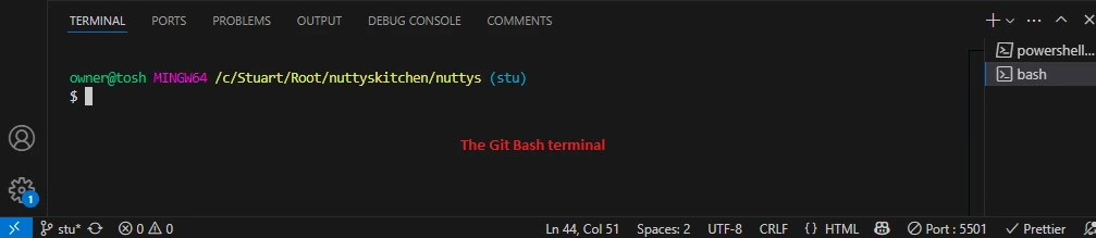 git bash terminal git bash terminal