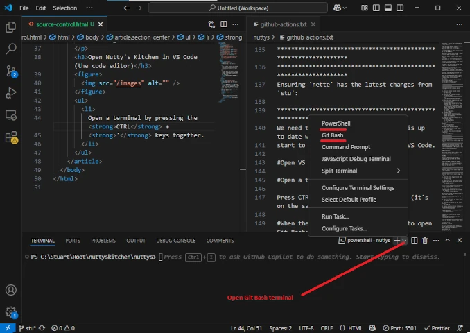 open git bash open git bash